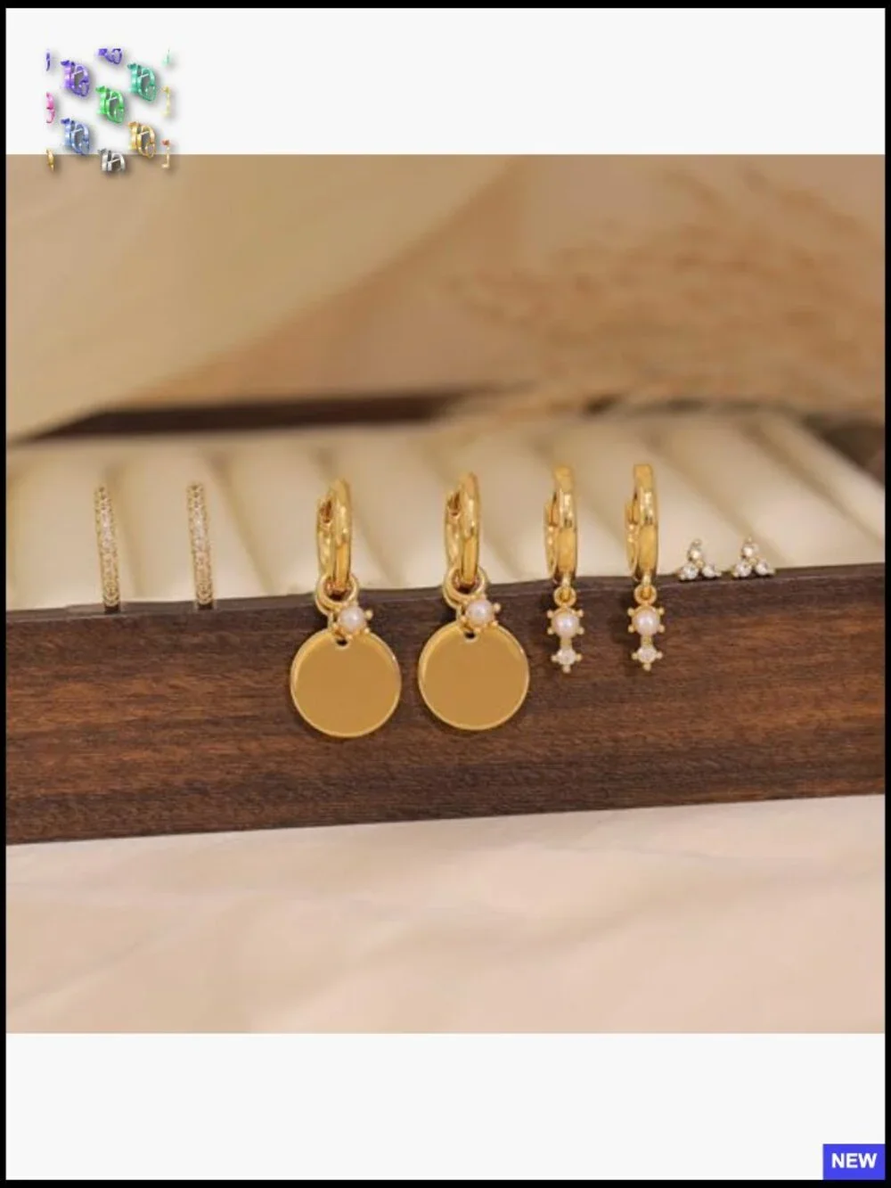 14K Gold Plated Huggie Earrings Stack Set Trendy Dangle Hoop Earrings